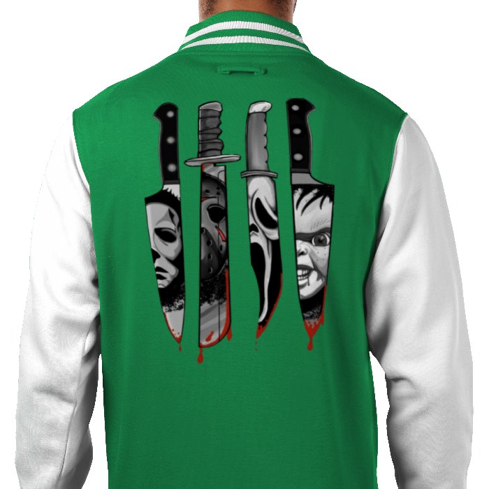 Horror Knifes Theme Varsity Jacket