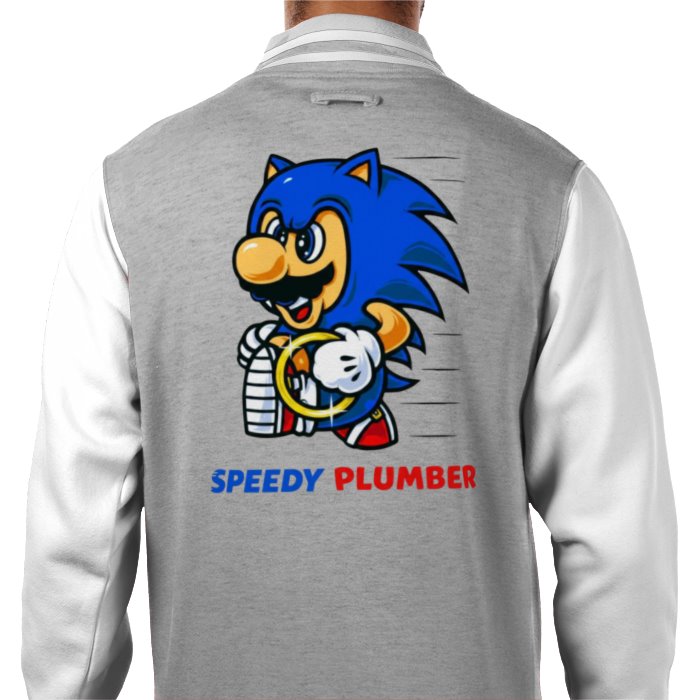 Super Mario x Sonic The Hedgehog - Speedy Plumber Varsity Jacket