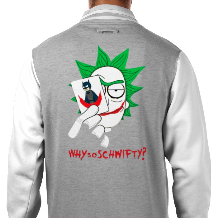 Rick & Morty & Batman - Why So Schwifty Varsity Jacket