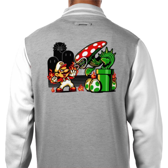 Super Mario Bro's & Alien - Mario Vs Alien Varsity Jacket