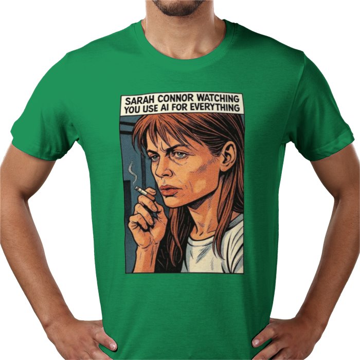 Terminator's Sarah Connor Watching You Use AI T-shirt
