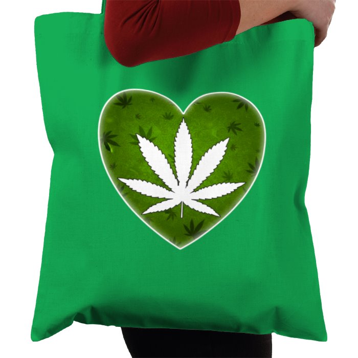 Cannabis Heart Tote Bag