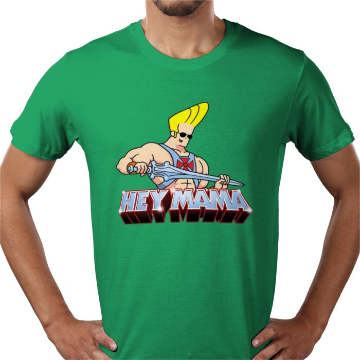 Johnny Bravo x He-Man - Hey Mama T-shirt