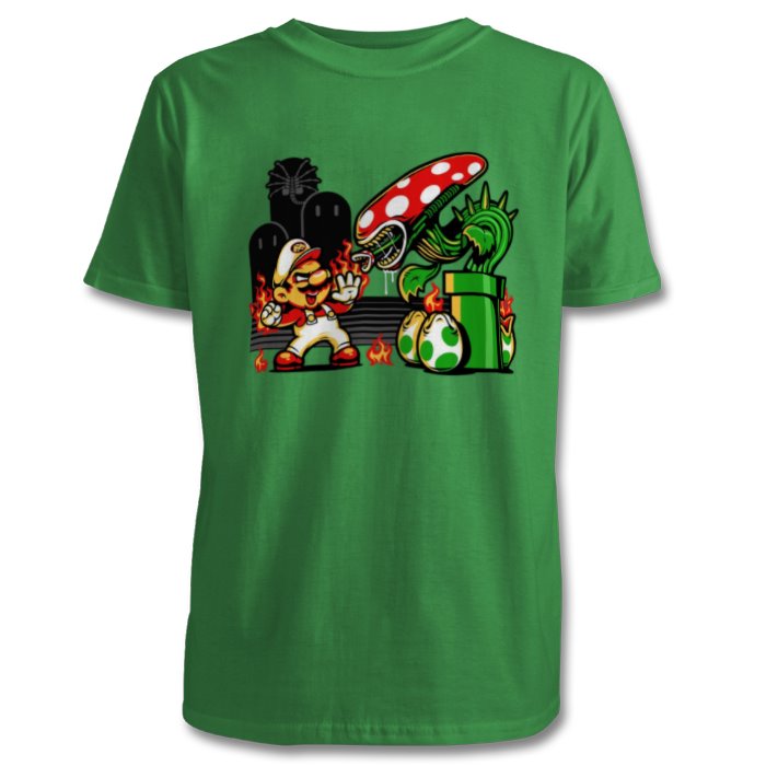 Super Mario Bro's & Alien - Mario Vs Alien T-shirt