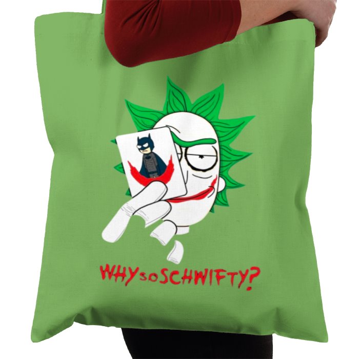 Rick & Morty & Batman - Why So Schwifty Tote Bag