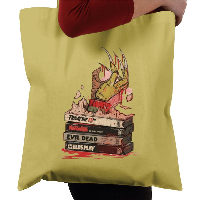 VHS Horror Tapes Freddy Theme Tote Bag