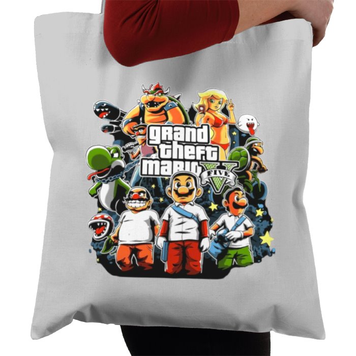 Grand Theft Auto & Super Mario Bro's - Grand Theft Mario Tote Bag