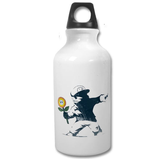 Super Mario Bro's & Banksy - Fire Flower Water Bottle