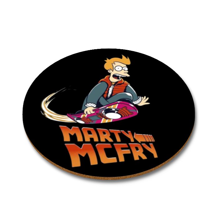 Futurama x Back To The Future - Marty McFry Round Coasters
