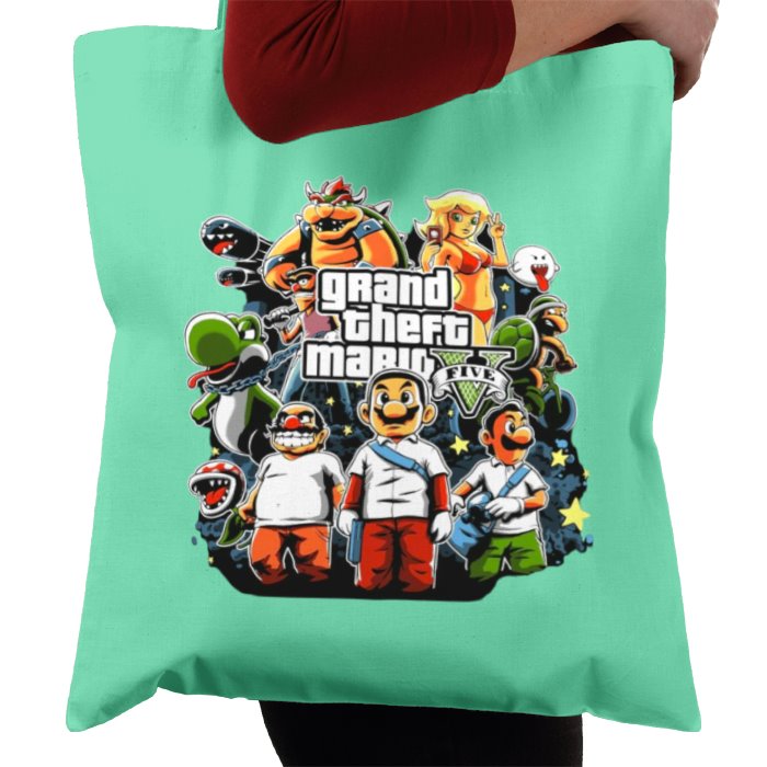 Grand Theft Auto & Super Mario Bro's - Grand Theft Mario Tote Bag