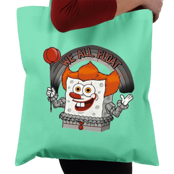 Pennywise IT x SpongeBob Square Pants - We All Float Tote Bag