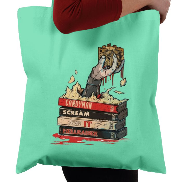VHS Horror Tapes Hellraiser Theme Tote Bag