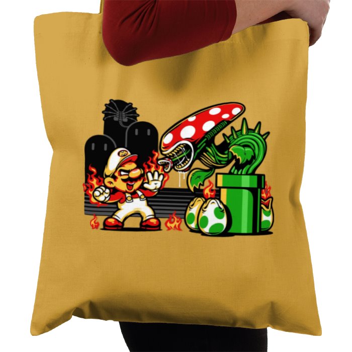 Super Mario Bro's & Alien - Mario Vs Alien Tote Bag