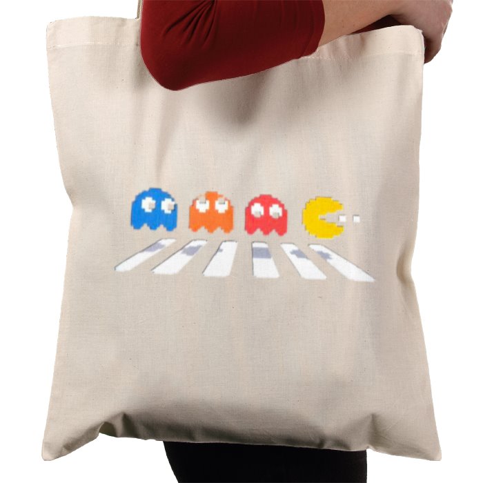 Pacman & The Beatles - Abby Road Tote Bag