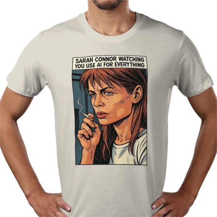 Terminator's Sarah Connor Watching You Use AI T-shirt