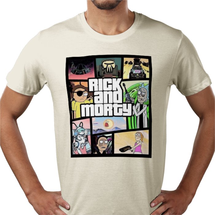 Rick & Morty & Grand Theft Auto - Grand Theft Auto Style T-shirt