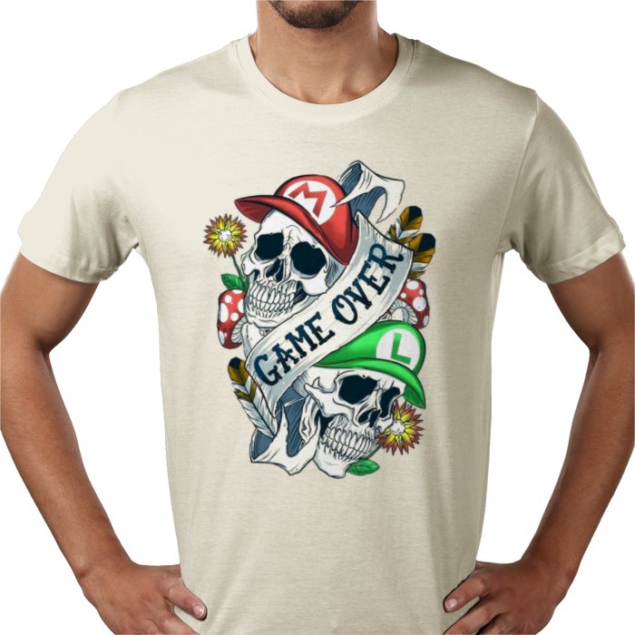 Super Mario Bro's - Game Over Tattoo Style T-shirt