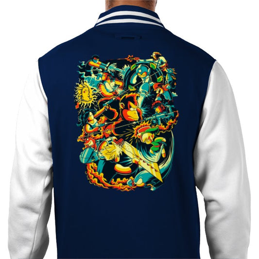 Gamer Collage - Retro Theme Varsity Jacket