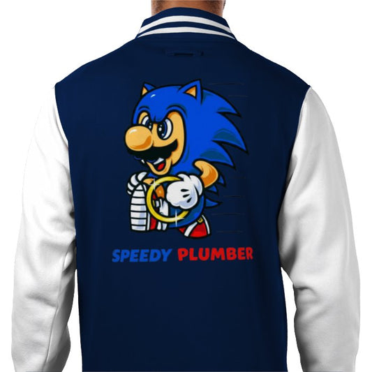 Super Mario x Sonic The Hedgehog - Speedy Plumber Varsity Jacket