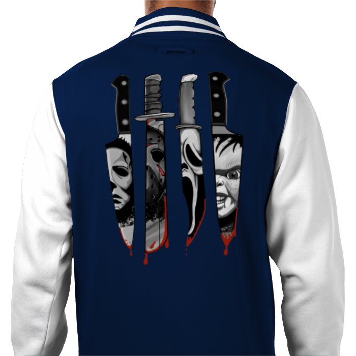 Horror Knifes Theme Varsity Jacket