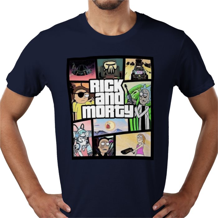 Rick & Morty & Grand Theft Auto - Grand Theft Auto Style T-shirt