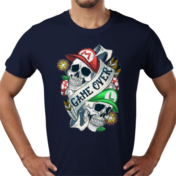 Super Mario Bro's - Game Over Tattoo Style T-shirt