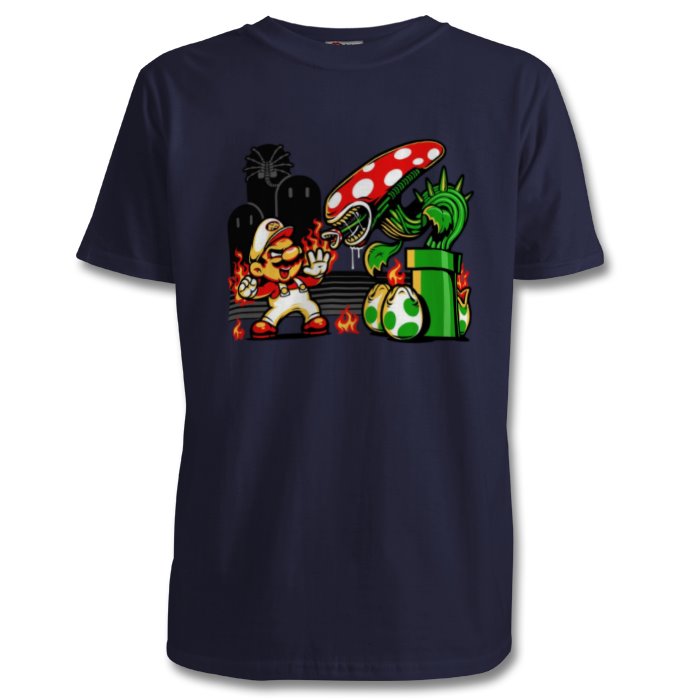 Super Mario Bro's & Alien - Mario Vs Alien T-shirt