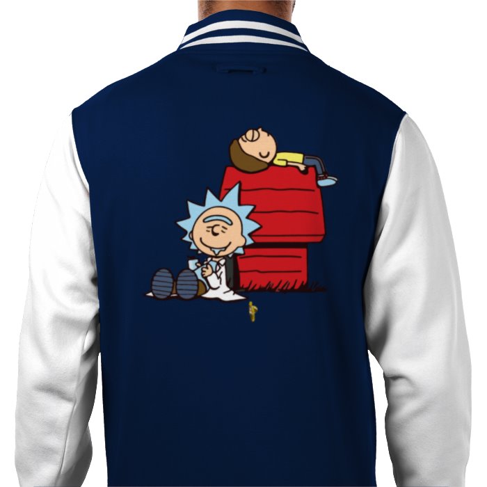 Rick & Morty & Snoopy - Chilling Varsity Jacket