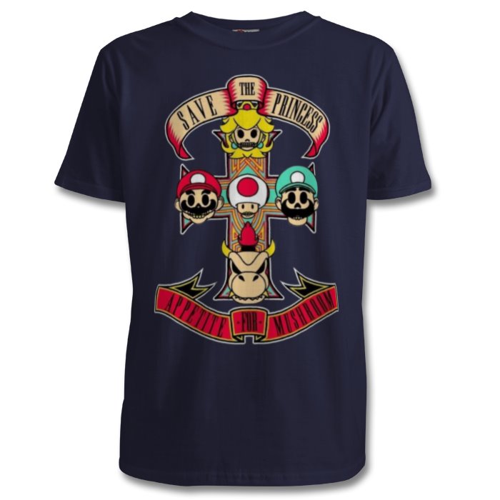 Super Mario Bro's & Guns And Roses - Appetite For Mushrooms T-shirt