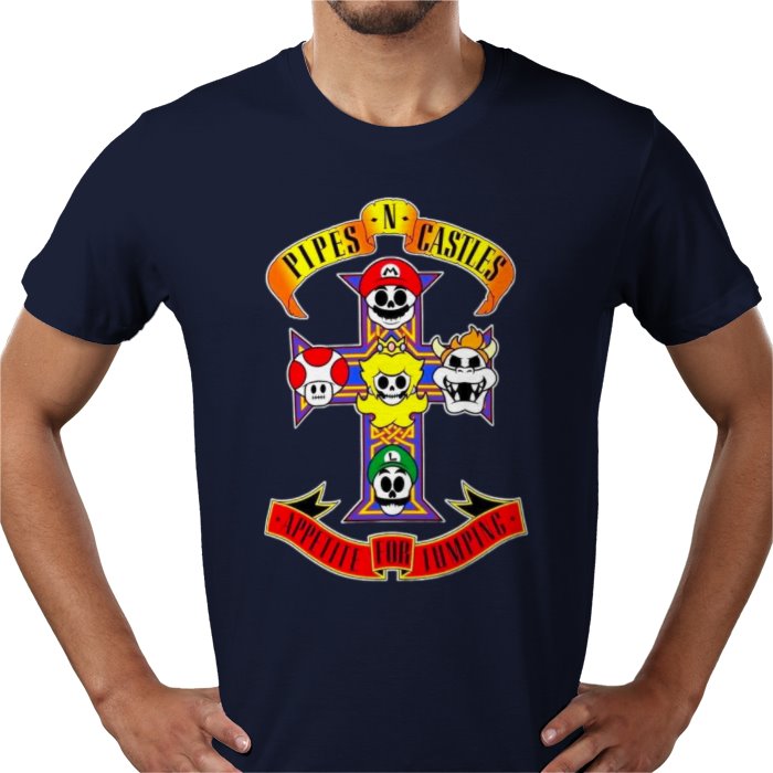 Super Mario Bro's x Guns And Roses - Appetite For Mushrooms T-shirt