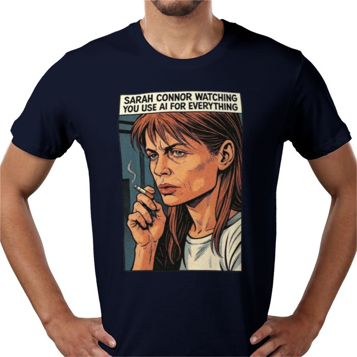 Terminator's Sarah Connor Watching You Use AI T-shirt