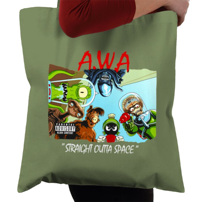Cartoon Aliens x NWA - Aliens Without Attitude Tote Bag