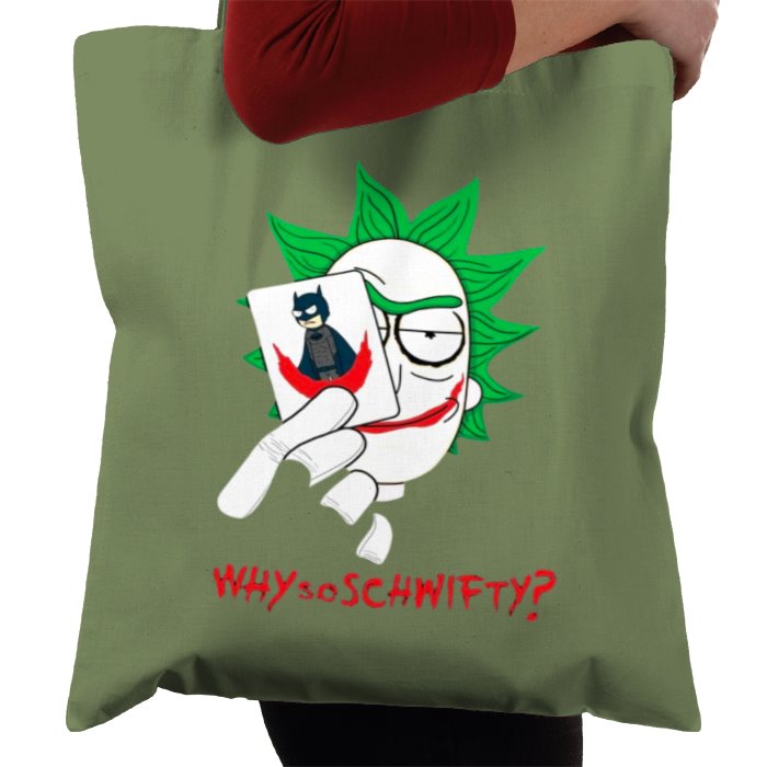 Rick & Morty & Batman - Why So Schwifty Tote Bag