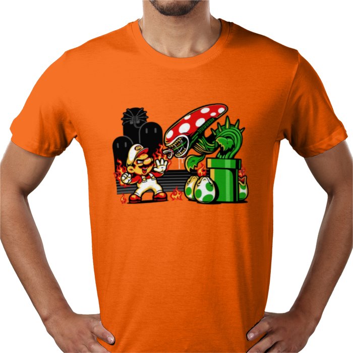 Super Mario Bro's & Alien - Mario Vs Alien T-shirt