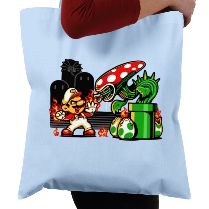 Super Mario Bro's & Alien - Mario Vs Alien Tote Bag