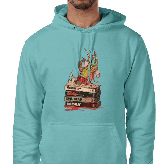 VHS Horror Tapes - Freddy Edition Pocket Hoodie