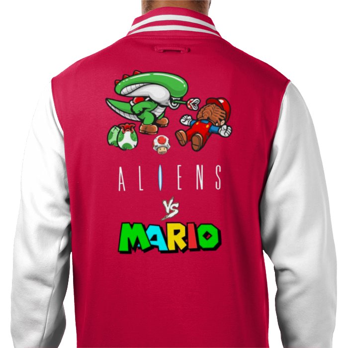 Super Mario x Aliens - Xeno Yoshi Varsity Jacket