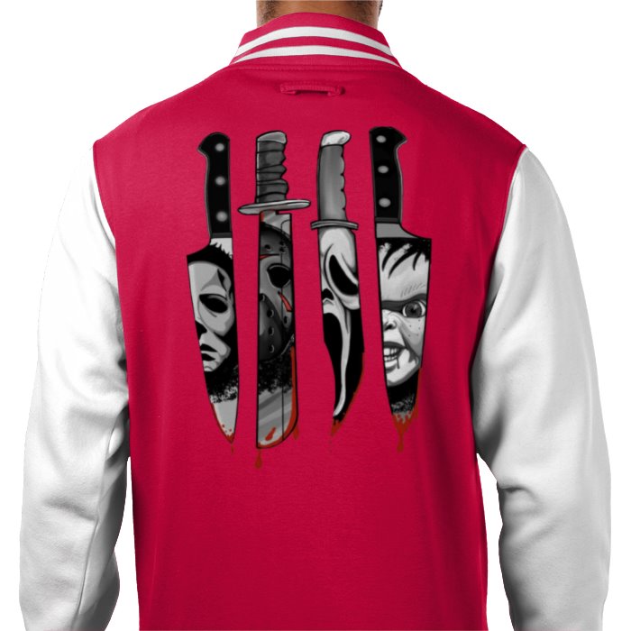 Horror Knifes Theme Varsity Jacket
