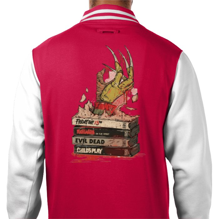 VHS Horror Tapes Freddy Theme Varsity Jacket