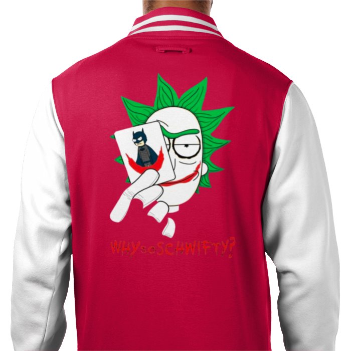 Rick & Morty & Batman - Why So Schwifty Varsity Jacket