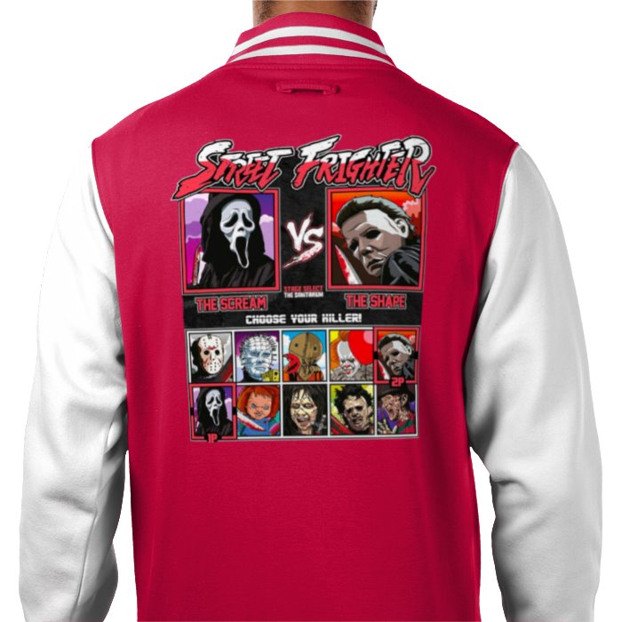 Horror Movies & Street Fighter - Street Frighter Varsity Jacket