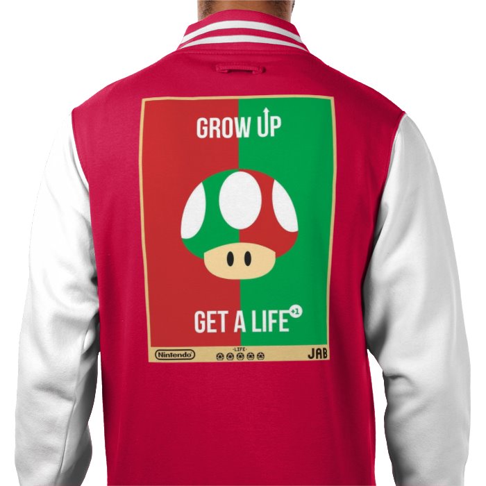 Super Mario Bro's - Get A Life Varsity Jacket