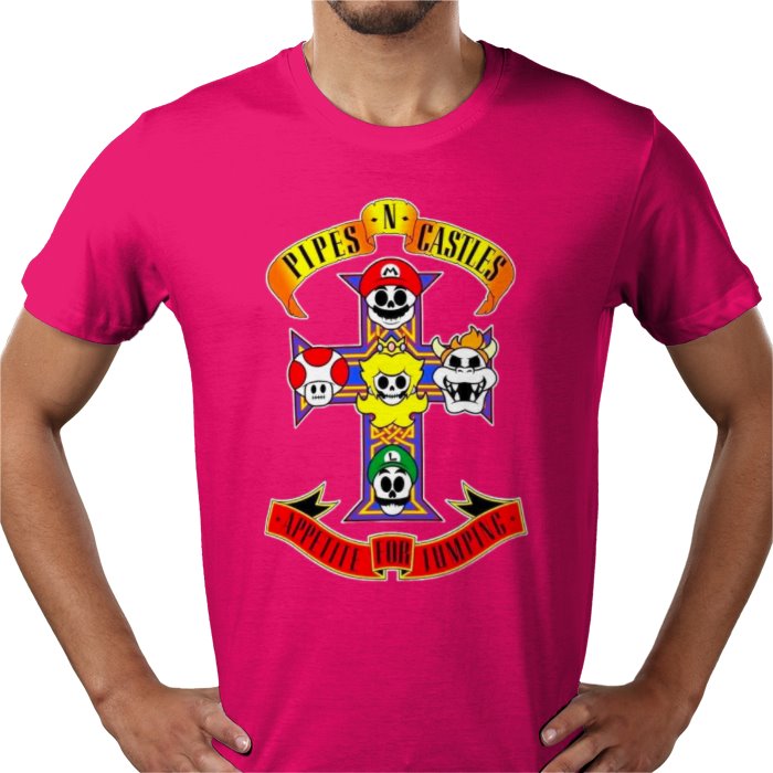 Super Mario Bro's x Guns And Roses - Appetite For Mushrooms T-shirt