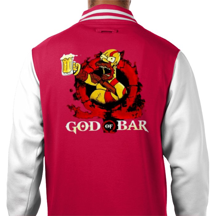 The Simpsons & God Of War - God Of Bar Varsity Jacket