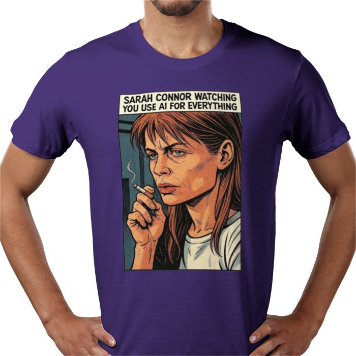 Terminator's Sarah Connor Watching You Use AI T-shirt