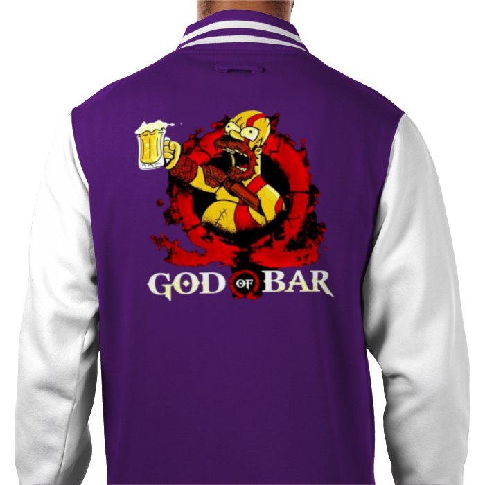 The Simpsons & God Of War - God Of Bar Varsity Jacket