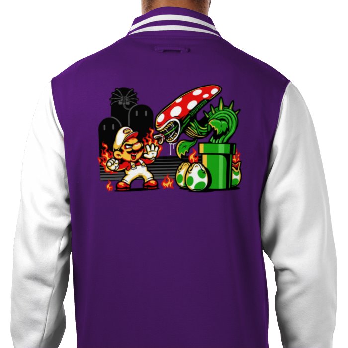 Super Mario Bro's & Alien - Mario Vs Alien Varsity Jacket