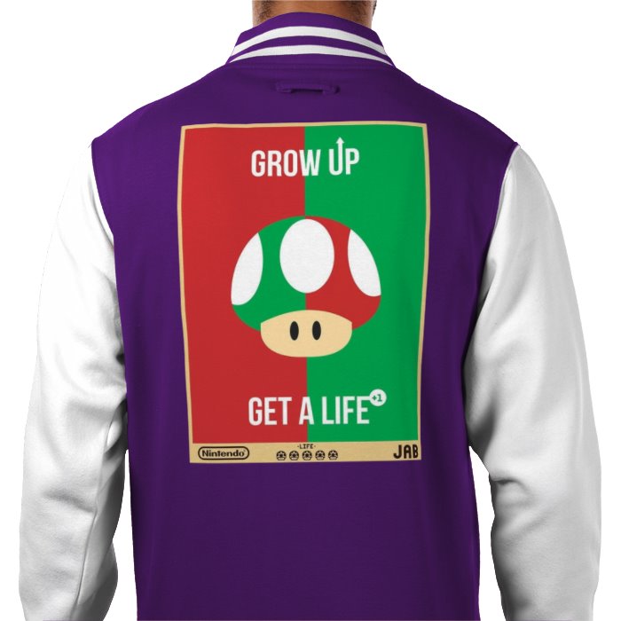 Super Mario Bro's - Get A Life Varsity Jacket