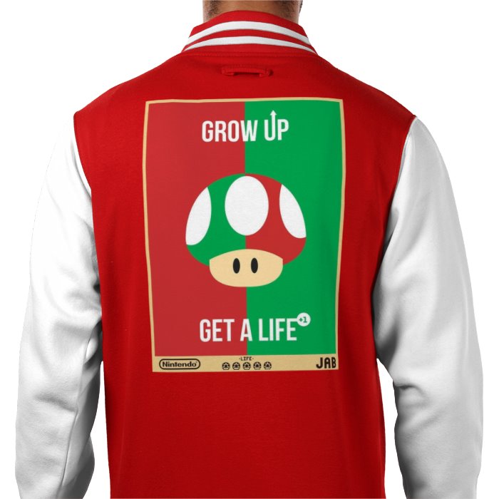 Super Mario Bro's - Get A Life Varsity Jacket