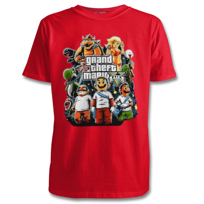 Grand Theft Auto & Super Mario Bro's - Grand Theft Mario T-shirt